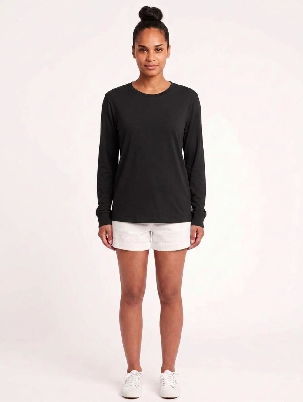 Women’s Long-Sleeve Crewneck Top - Black XS-3XL NWT